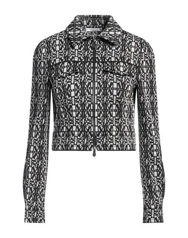 Max Mara White Geometric Pattern Jacket In Black