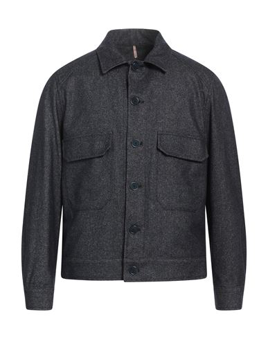 Santaniello Man Jacket Navy Size 40 Cotton, Wool, Polyamide, Cashmere, Elastane In Navy Blue