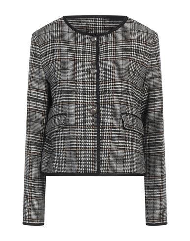 Fabiana Filippi Woman Jacket Black Size 12 Viscose, Pbt - Polybutylene Terephthalate, Virgin Wool, P In Black