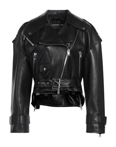 Jacob Lee Woman Jacket Black Size 4 Lambskin In Black