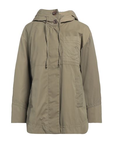 Marella Sport Woman Coat Military Green Size 12 Polyamide, Cotton In Green