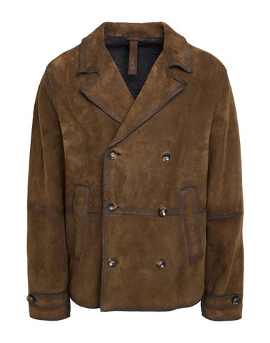 The Jack And Jackie Leathers Man Coat Military Green Size 44 Leather In Brown