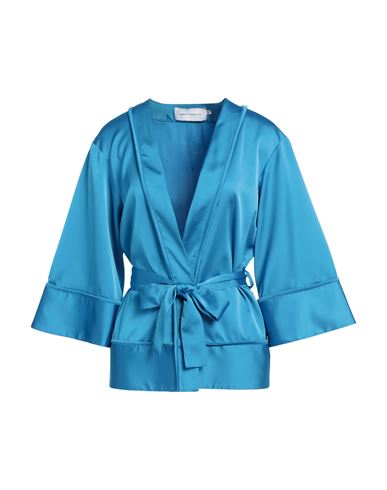 Simona Corsellini Woman Jacket Azure Size 4 Polyester In Blue