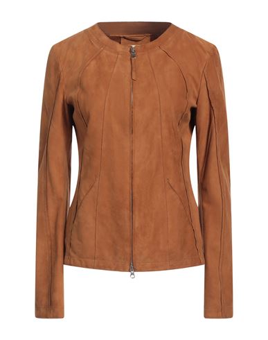 Andrea D'amico D'amico Woman Jacket Tan Size 6 Leather In Brown