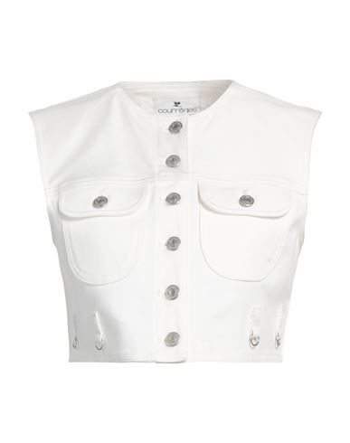 Courrèges Multiflex Cropped Denim Vest In White