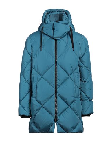 Herno Man Puffer Deep Teal Size 40 Polyamide, Acrylic, Wool, Elastane In Green