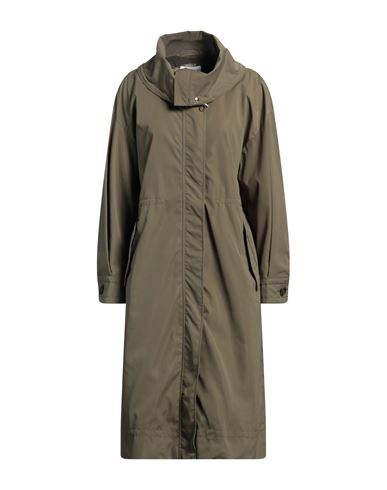 Marella Woman Overcoat & Trench Coat Military Green Size 10 Polyamide, Cotton In Green