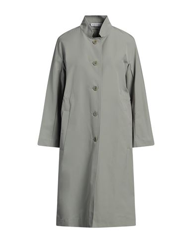 Rosso35 Woman Overcoat & Trench Coat Sage Green Size 4 Cotton, Polyester In Sage Green