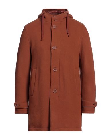 Herno Man Coat Rust Size 40 Virgin Wool, Polyamide In Red