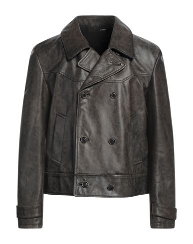 B-used Man Jacket Lead Size 40 Leather In Grey
