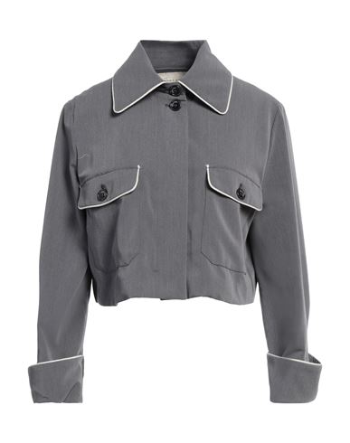 ALESSIA SANTI ALESSIA SANTI WOMAN JACKET GREY SIZE 6 POLYESTER, VISCOSE, ELASTANE 