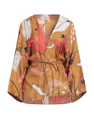 ALYSI ALYSI WOMAN OVERCOAT & TRENCH COAT CAMEL SIZE 8 SILK 