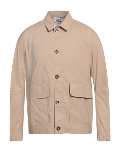Alpha Studio Man Jacket Sand Size 42 Cotton, Elastane In Neutral