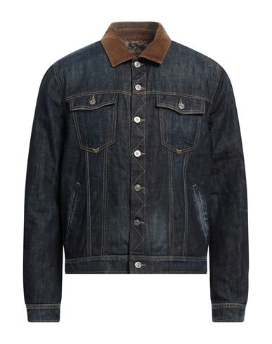Shop Barmas Man Denim Outerwear Blue Size Xxl Cotton