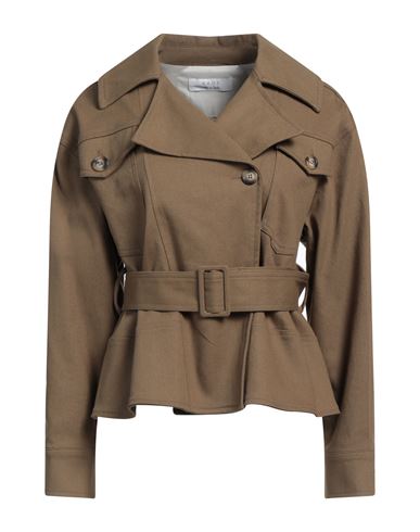Kaos Woman Jacket Khaki Size 10 Cotton, Elastane In Beige