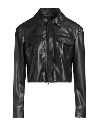 Shop Kaos Woman Jacket Black Size 8 Polyester, Polyurethane