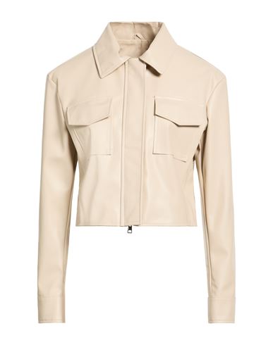 Kaos Woman Jacket Ivory Size 10 Polyester, Polyurethane In Neutral