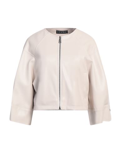 ICONA BY KAOS ICONA BY KAOS WOMAN JACKET BEIGE SIZE 6 POLYESTER, POLYURETHANE 