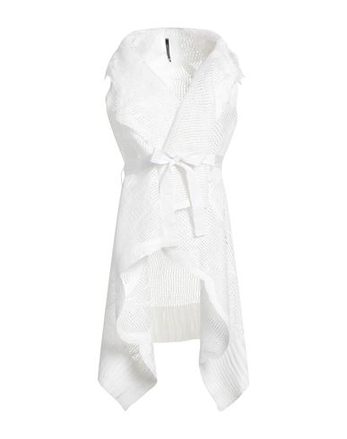 Pierantonio Gaspari Woman Overcoat & Trench Coat White Size 12 Linen, Polyurethane, Cotton, Polyeste