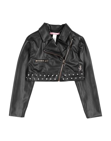 Miss Blumarine Toddler Girl Jacket Black Size 6 Polyester, Polyurethane Resin In Black