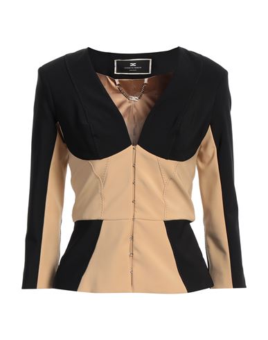 Elisabetta Franchi Woman Jacket Black Size 6 Polyamide, Elastane In Black