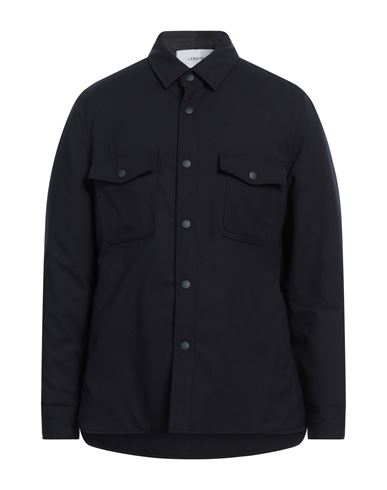 Lardini Man Shirt Midnight Blue Size M Polyester, Viscose, Elastane In Blue