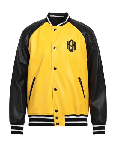 Mille900quindici Man Jacket Yellow Size Xl Polyurethane, Viscose, Cotton In Yellow