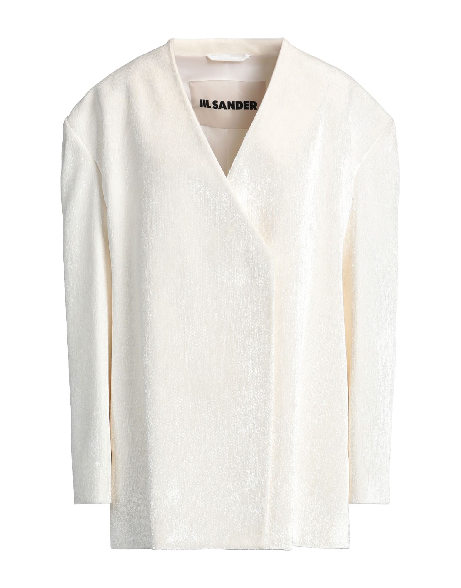 《セール開催中》JIL SANDER レディース コート ホワイト 34 レーヨン 64% / コットン 20% / ナイロン 16% / 不織布