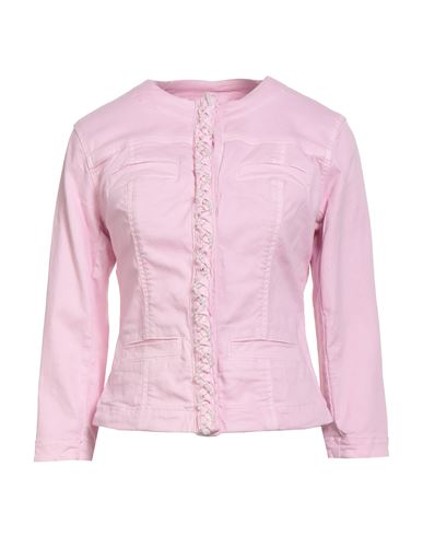 Liu •jo Woman Jacket Pink Size 10 Cotton, Elastane In Pink