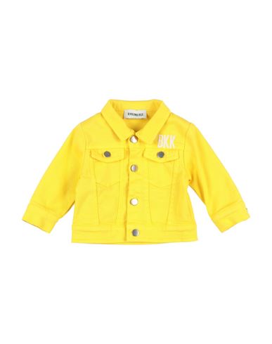 Bikkembergs Newborn Boy Denim Outerwear Yellow Size 0 Cotton, Elastic Fibres In Yellow