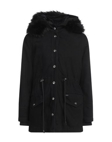 Liu •jo Woman Coat Black Size 6 Cotton, Polyester, Elastane