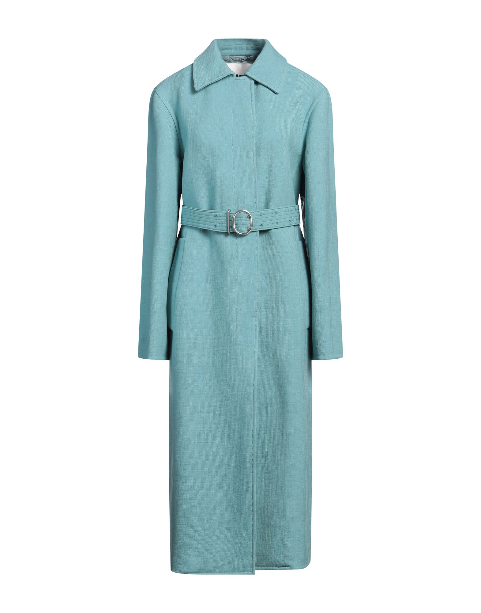 《セール開催中》JIL SANDER レディース コート パステルブルー 36 バージンウール 87% / ナイロン 13% / 牛革（カーフ）