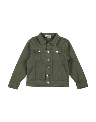 BIKKEMBERGS BIKKEMBERGS TODDLER BOY DENIM OUTERWEAR MILITARY GREEN SIZE 4 COTTON, ELASTIC FIBRES 