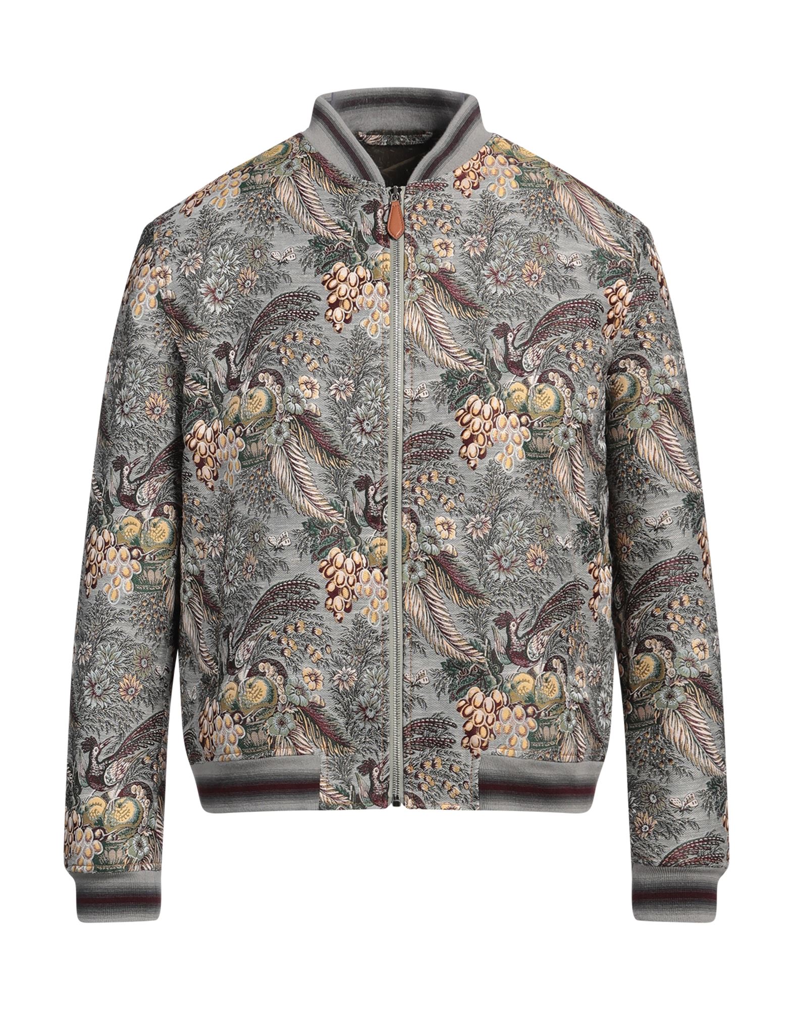 ETRO エトロ　ペイズリー　総柄　Pコート レオパード　ジャケット　レザー　木 ETRO エトロペイズリー総柄Pコート レオパードジャケットレザー木