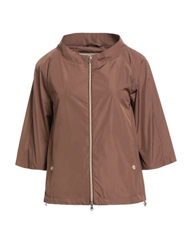 Herno Woman Jacket Chocolate Brown Size 2 Polyester In Brown