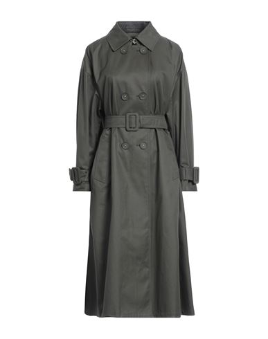 Herno Woman Overcoat & Trench Coat Dark Green Size 8 Cotton, Polyester In Gray