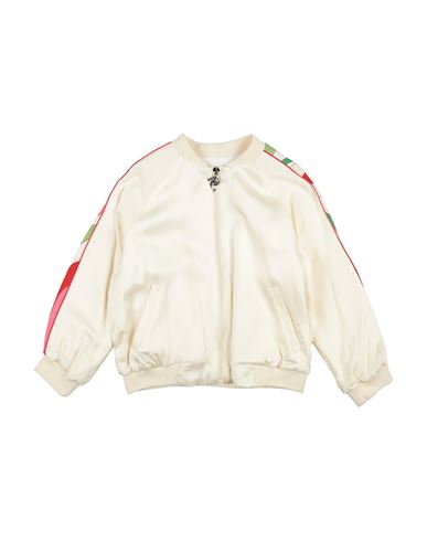 PUCCI PUCCI TODDLER GIRL JACKET IVORY SIZE 6 VISCOSE, POLYESTER, POLYAMIDE, ELASTANE 