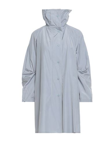Shop Emporio Armani Woman Overcoat & Trench Coat Sky Blue Size 10 Cotton, Polyester