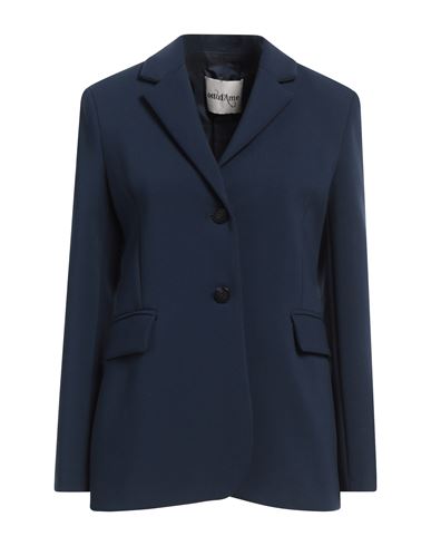 Ottod'ame Woman Blazer Navy Size 8 Polyester, Viscose, Elastane In Navy