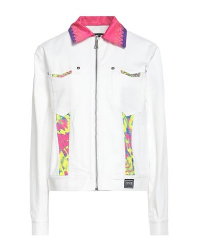 Versace Jeans Couture Woman Denim Outerwear Off White Size 6 Polyester In White