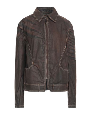 MASHA POPOVA MASHA POPOVA WOMAN JACKET CHOCOLATE BROWN SIZE S COTTON, RECYCLED PES, TEXTILE FIBERS 