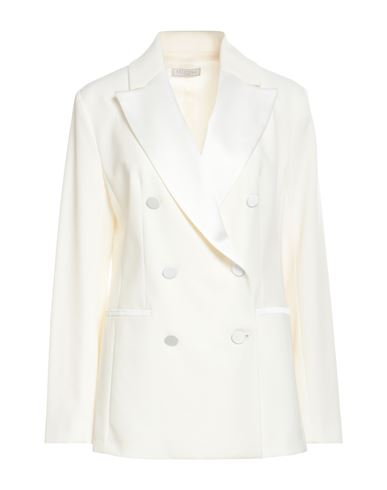 Antonelli Woman Blazer White Size 10 Polyester, Virgin Wool, Elastane In White