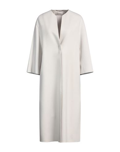 Agnona Woman Overcoat & Trench Coat Light Grey Size 14 Cashmere, Elastane, Viscose, Silk, Metal In Grey