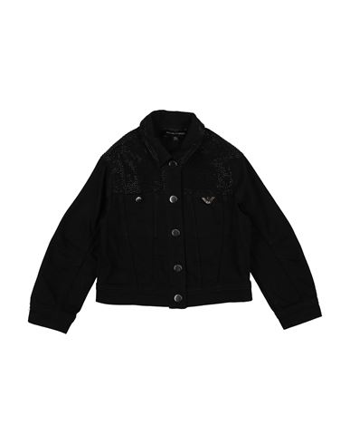 Emporio Armani Toddler Girl Denim Outerwear Black Size 6 Cotton, Elastane In Black