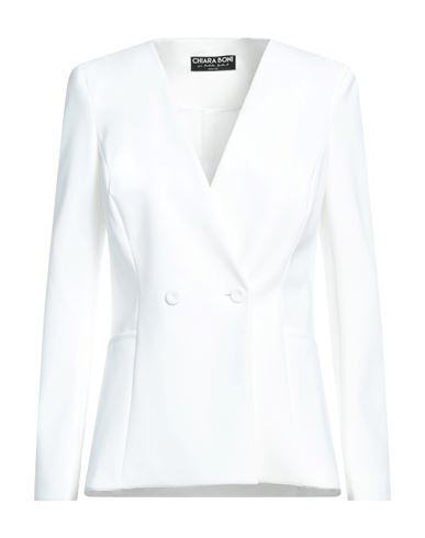 CHIARA BONI LA PETITE ROBE CHIARA BONI LA PETITE ROBE WOMAN JACKET WHITE SIZE 14 POLYAMIDE, ELASTANE 