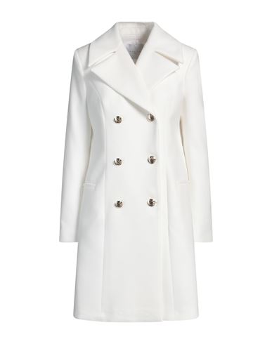 Shop Gaelle Paris Gaëlle Paris Woman Coat White Size 8 Polyester, Viscose, Elastane