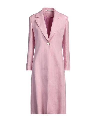 Tagliatore 02-05 Woman Coat Pink Size 4 Linen In Pink