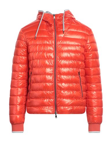 Herno Man Puffer Orange Size 40 Polyamide, Elastane In Orange