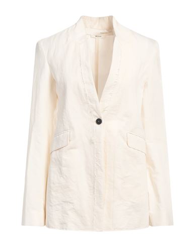 Isabel Benenato Woman Jacket Ivory Size 12 Cotton, Linen In White