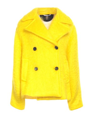 Il Cappottino Woman Coat Yellow Size 6 Mohair Wool, Wool, Polyamide In Yellow